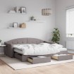 Sofá cama nido con cajones tela gris taupe 90x200 cm