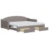 Sofá cama nido con cajones tela gris taupe 90x200