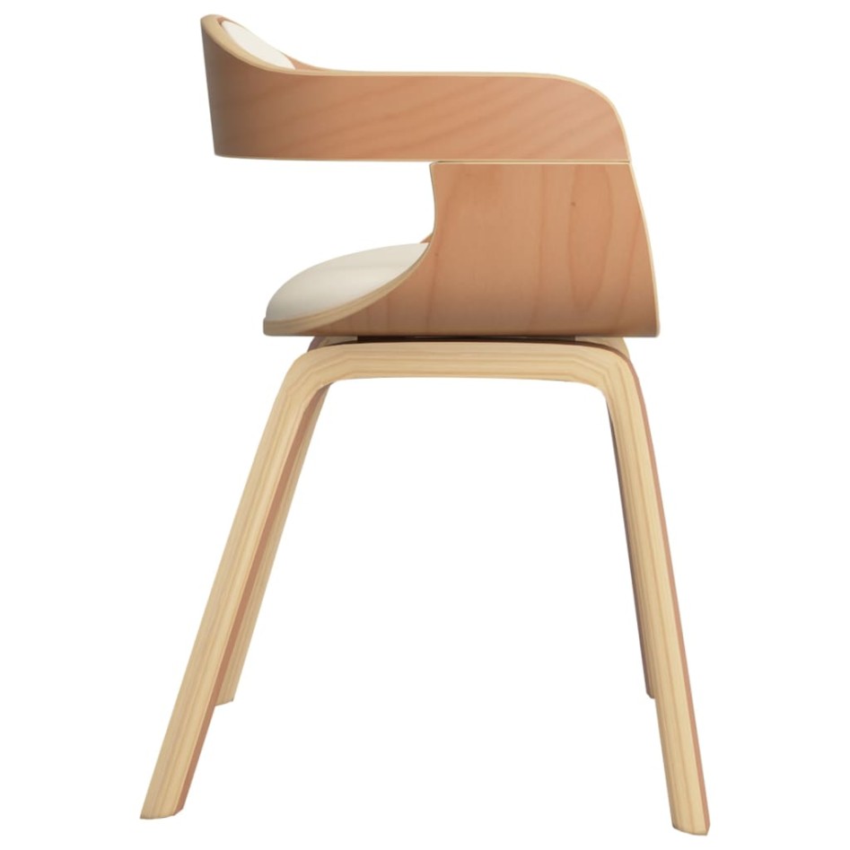 Silla de comedor de cuero sintético y madera curvada