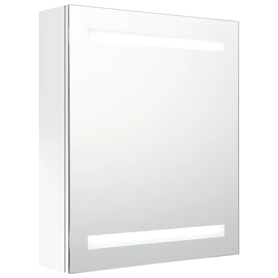 Armario de baño con espejo LED blanco brillante 50x14x60