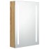Armario de baño con espejo y LED color roble 50x13x70