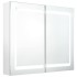 Armario de baño con espejo LED blanco brillante 80x12x68