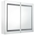 Armario de baño con espejo LED blanco brillante 80x12x68