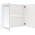 Armario de baño con espejo LED blanco brillante 80x12x68