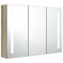 Mueble de baño con espejo LED color roble 89x14x62