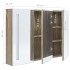 Mueble de baño con espejo LED color roble 89x14x62