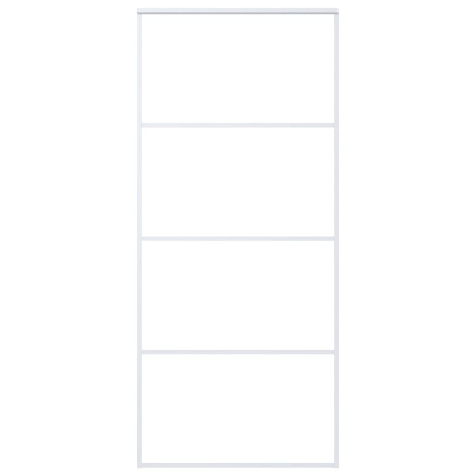 Puerta corredera ESG vidrio y aluminio blanca 90x205