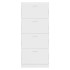 Mueble zapatero madera contrachapada blanco brillo 63x24x147