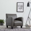 Sillón de cuero sintético gris