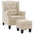 Sillón con reposapiés de tela