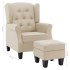 Sillón con reposapiés de tela