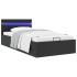 Cama canapé hidráulica con LED sin colchón negra 90x200