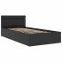Cama canapé hidráulica con LED sin colchón negra 90x200