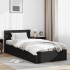 Cama canapé hidráulica con LED sin colchón negra 90x200