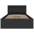 Cama canapé hidráulica con LED sin colchón negra 90x200