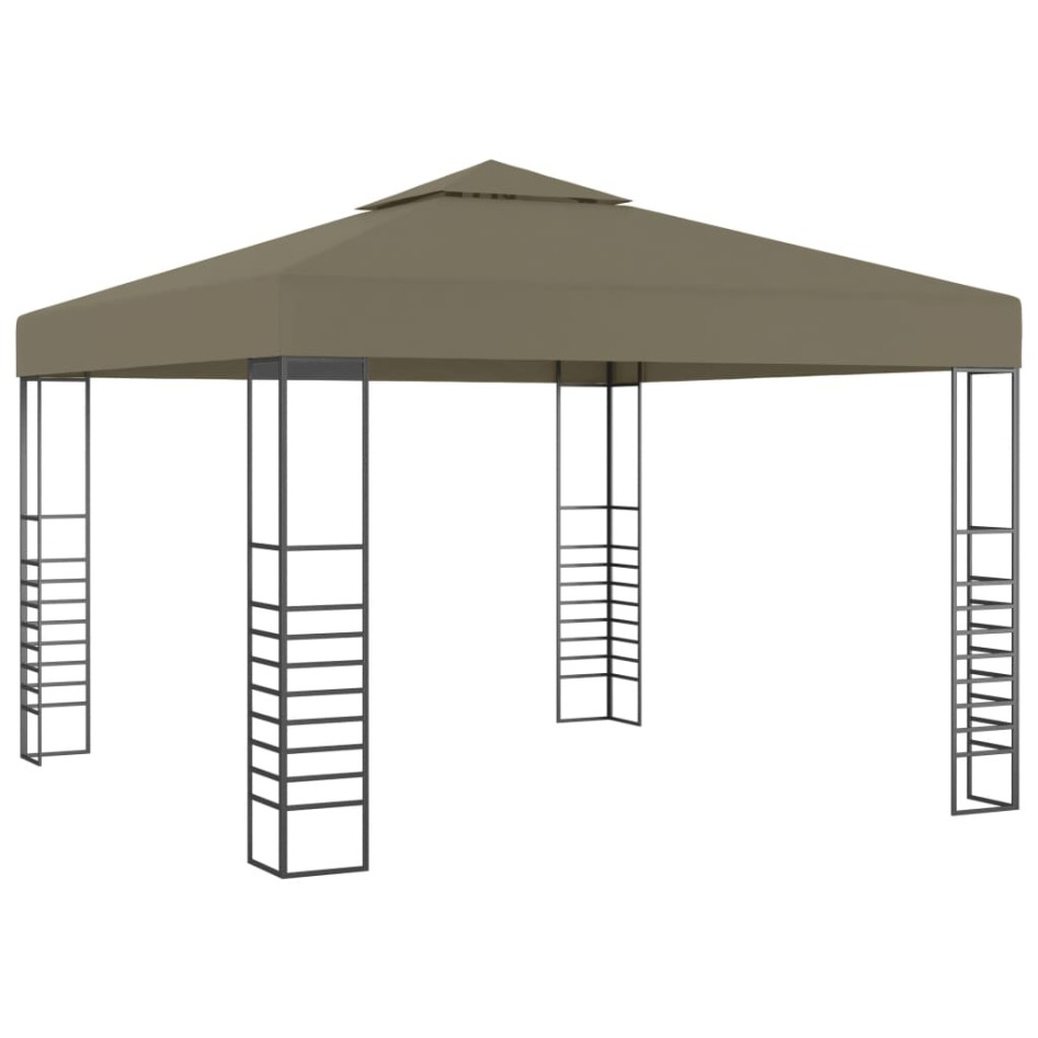 Carpa de jardín con tejado retráctil gris taupe 3x3m 180