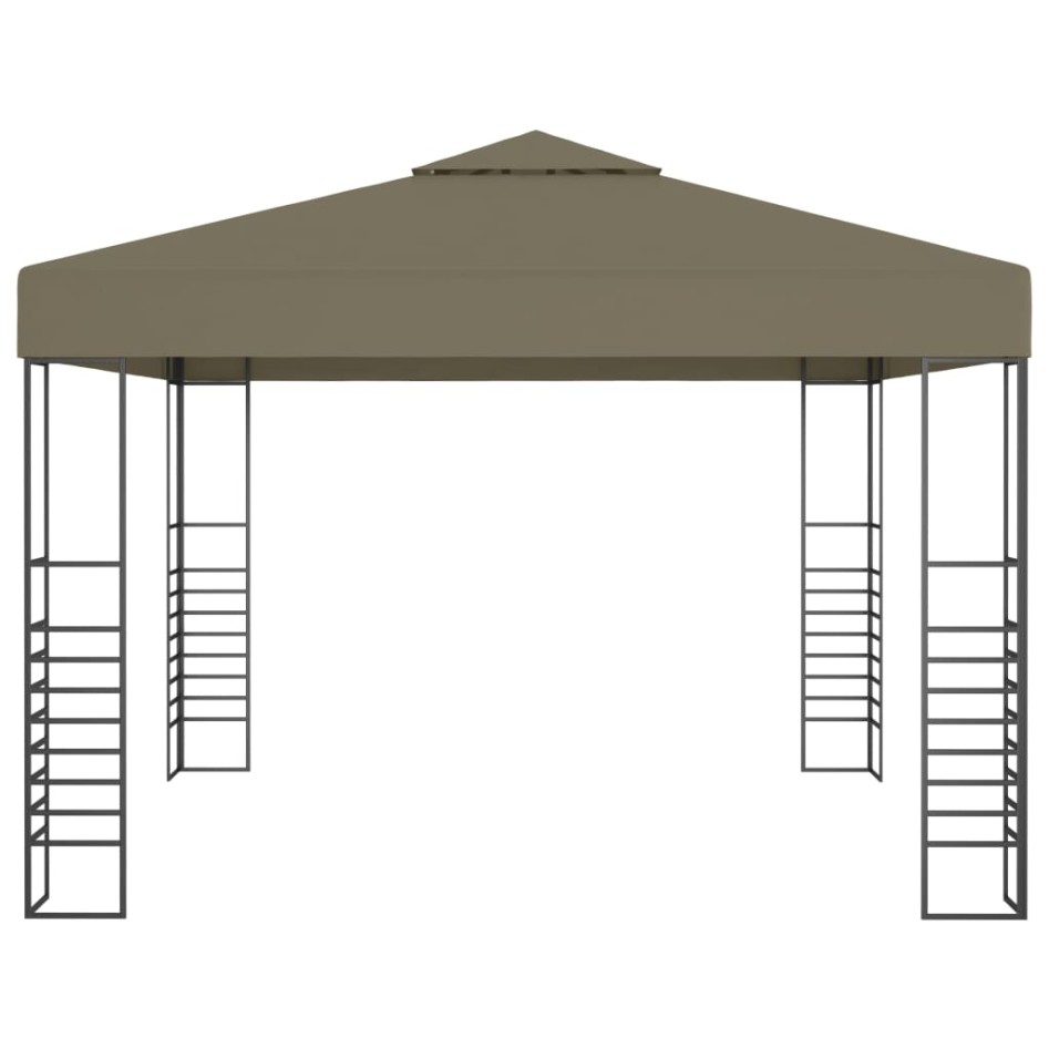 Carpa de jardín con tejado retráctil gris taupe 3x3m 180