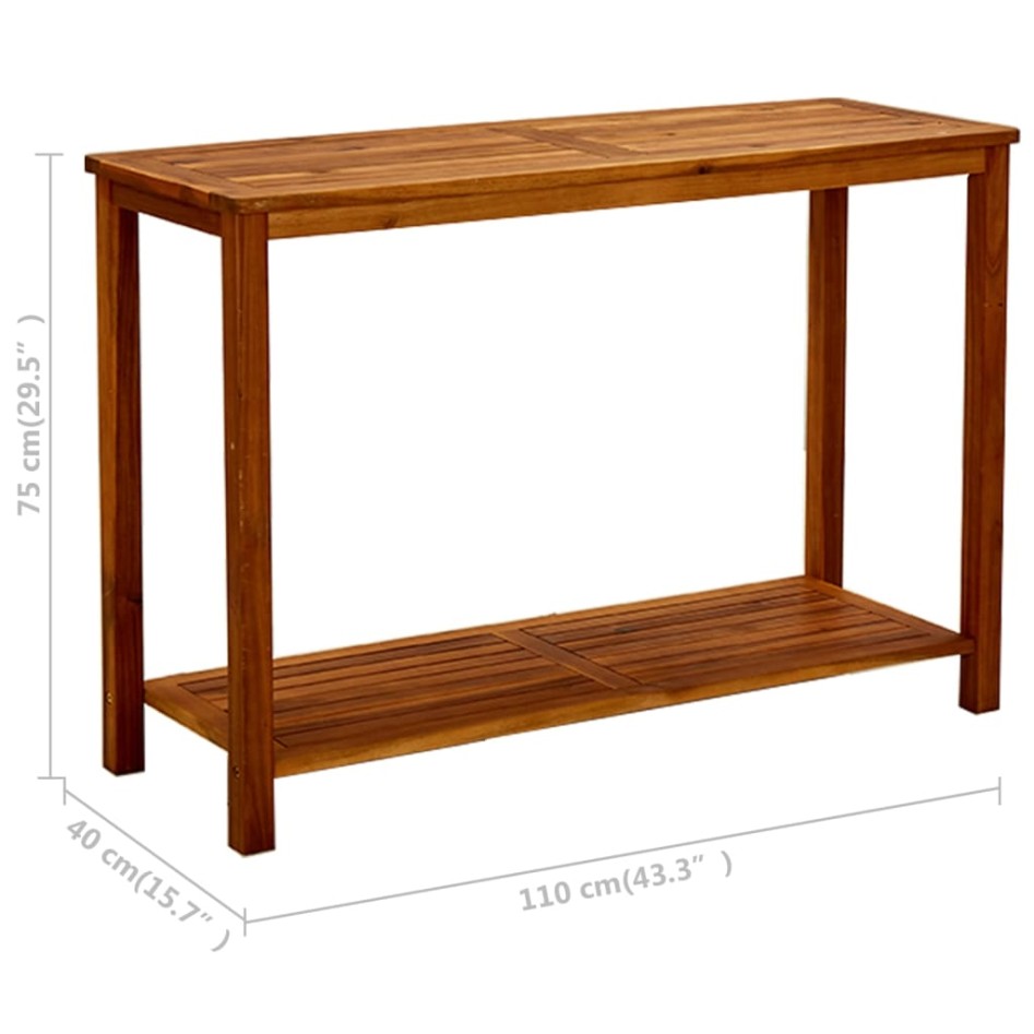 Mesa consola de jardín madera maciza de acacia 110x40x75
