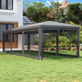 Carpa para fiestas 8 paredes de malla HDPE gris antracita 3x9