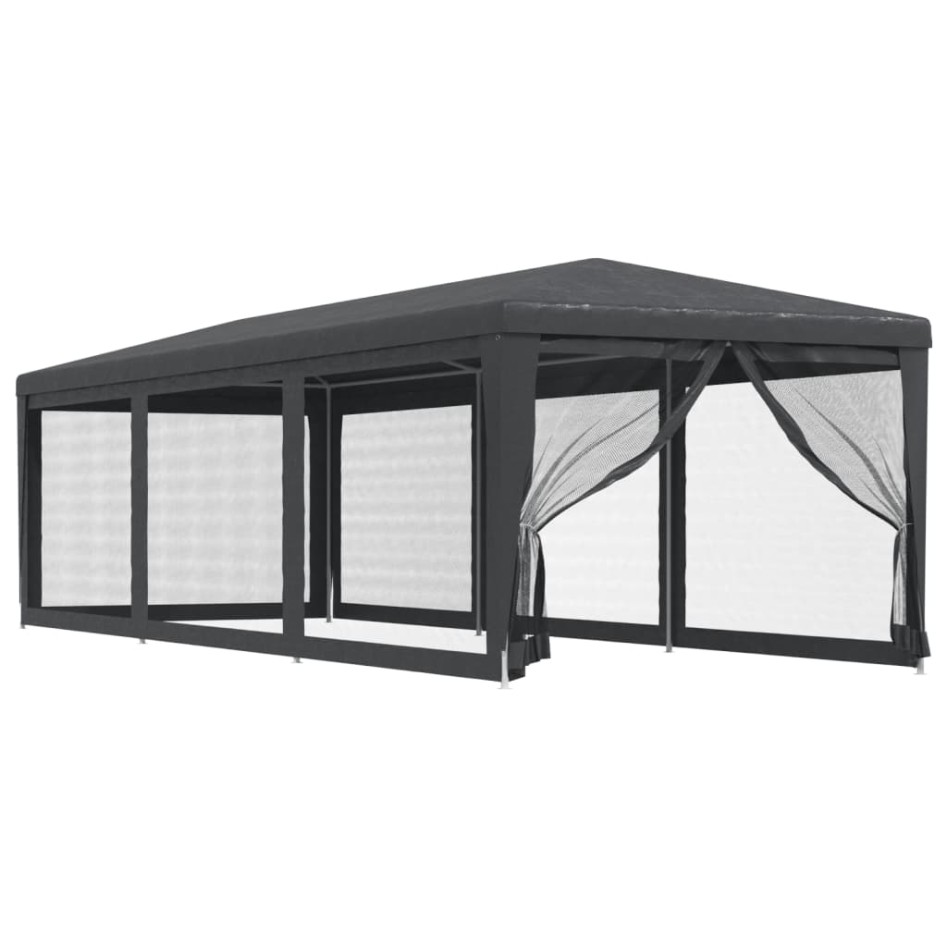 Carpa para fiestas 8 paredes de malla HDPE gris antracita 3x9