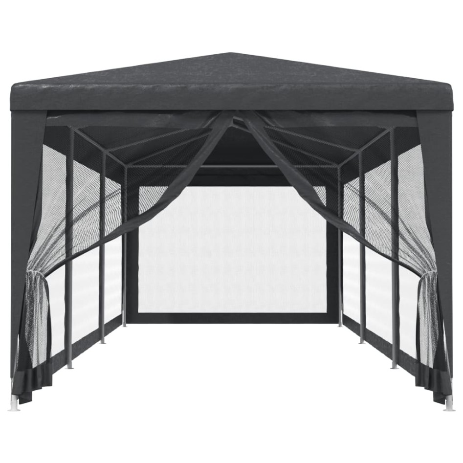 Carpa para fiestas 8 paredes de malla HDPE gris antracita 3x9