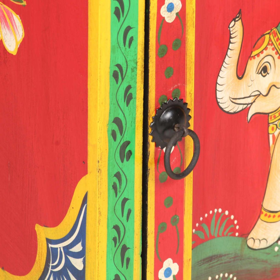 Aparador de madera maciza de mango pintada a mano 40x30x120