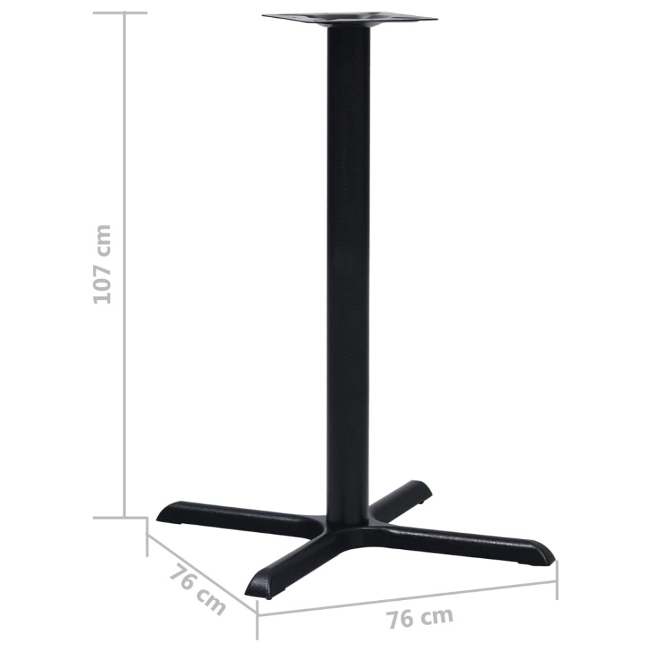Pata de mesa de bistró hierro fundido negro 76x76x107