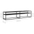 Mueble de TV vidrio templado color mármol negro 180x40x40,5