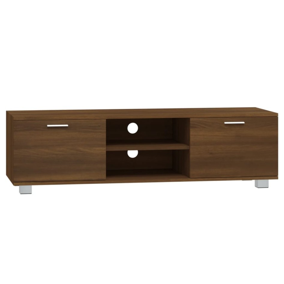 Mueble para TV madera contrachapada marrón roble 140x40,5x35