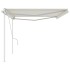 Toldo manual retráctil con postes color crema 5x3