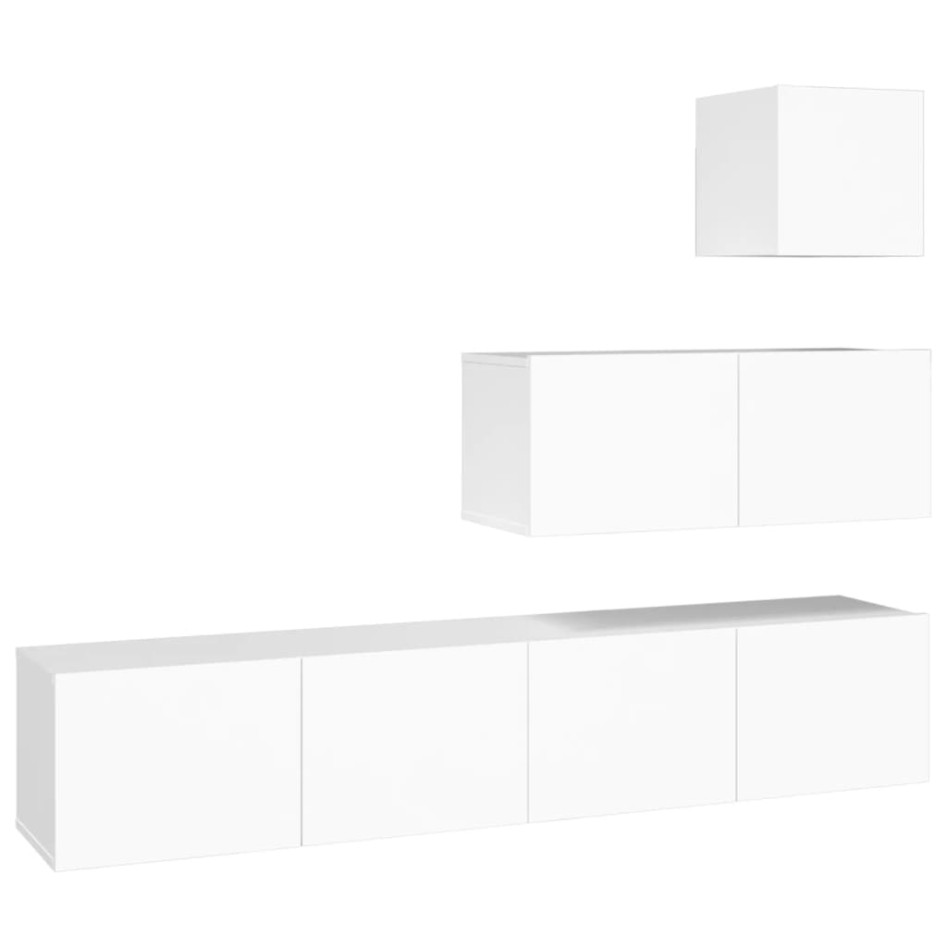 Set de muebles para TV 4 piezas madera contrachapada