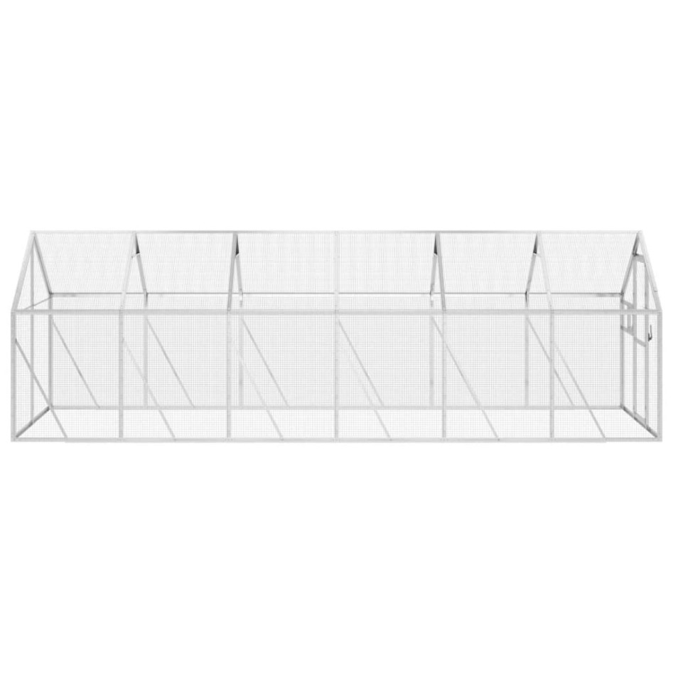 Pajarera de aluminio color plateado 1,79x6x1,85