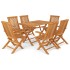Juego de comedor para jardín 7 piezas madera maciza