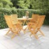 Juego de comedor para jardín 5 piezas madera maciza