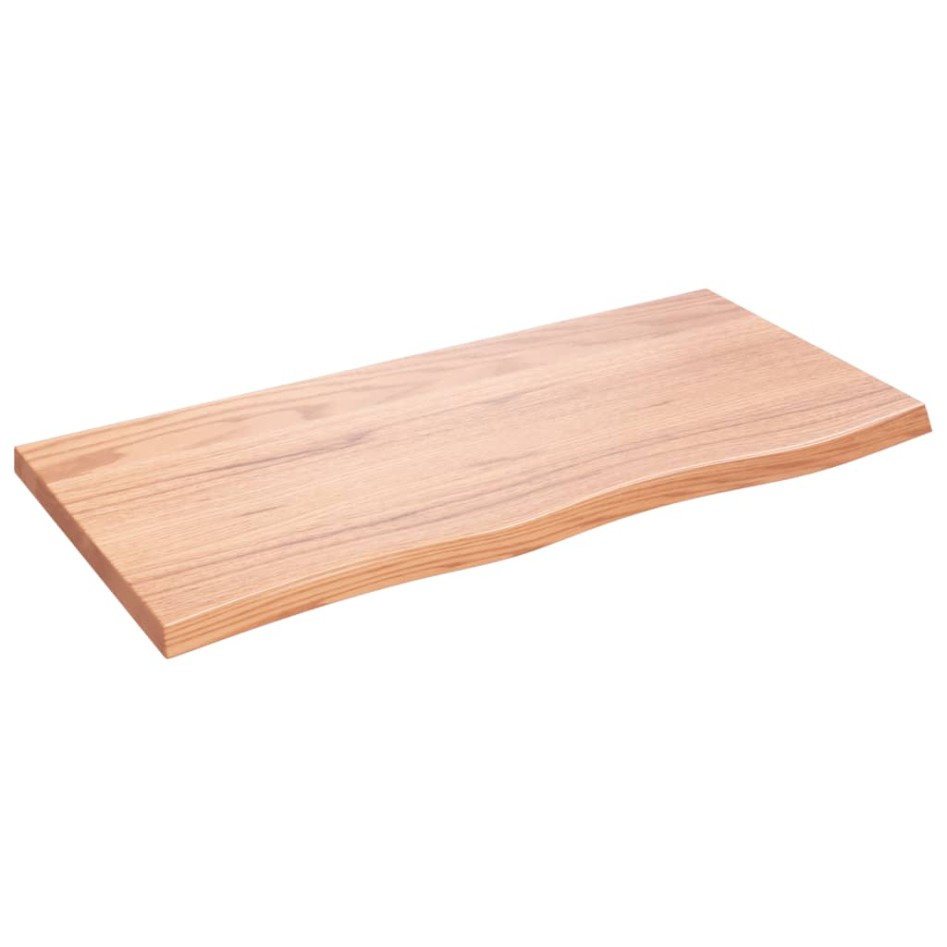 Encimera baño madera maciza tratada marrón claro