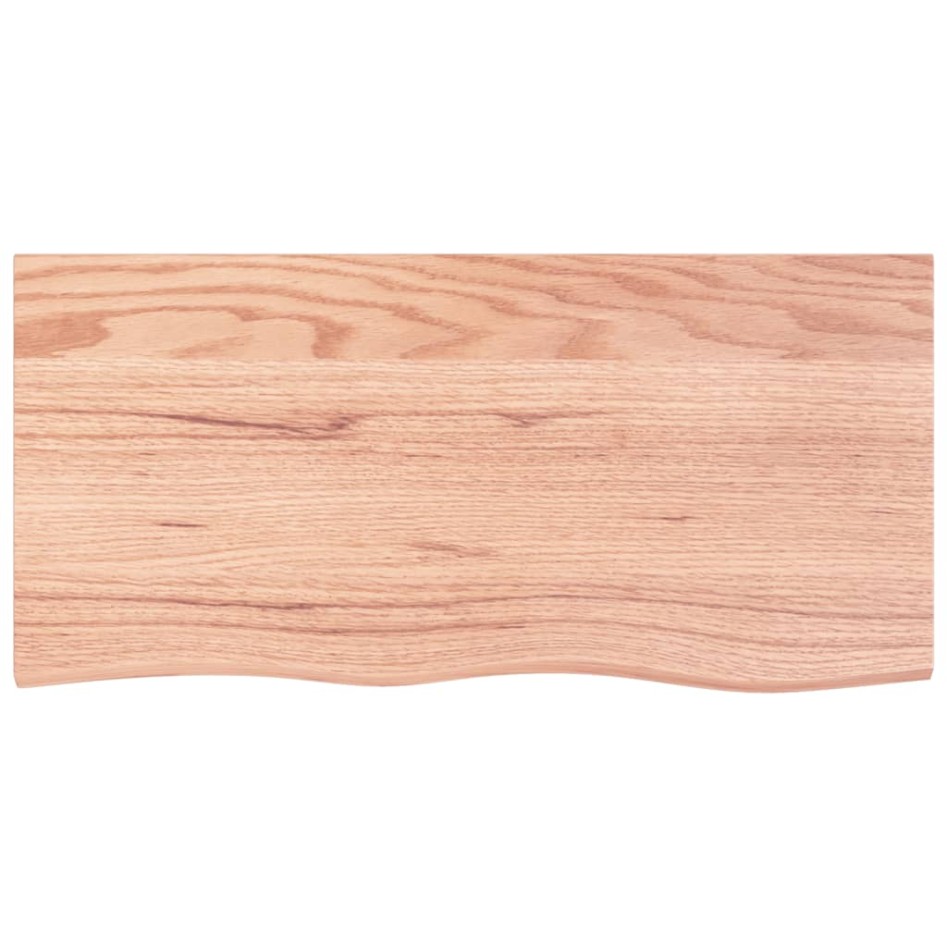 Encimera baño madera maciza tratada marrón claro