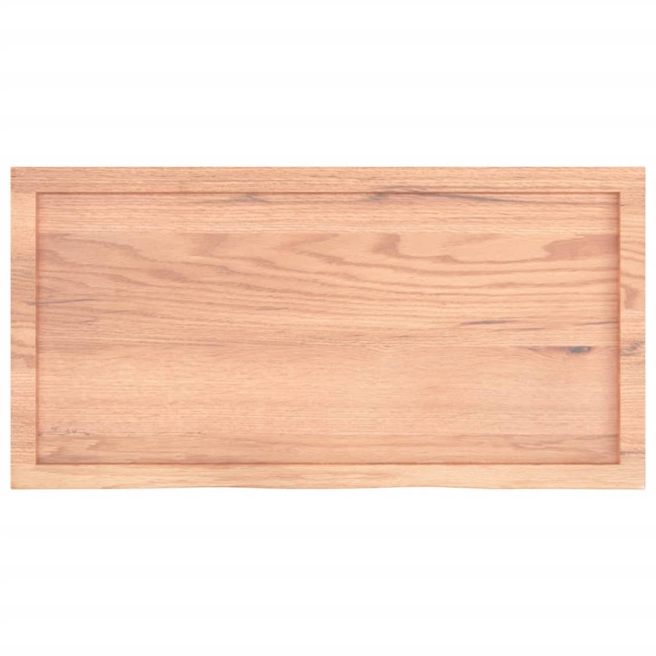 Encimera baño madera maciza tratada marrón claro
