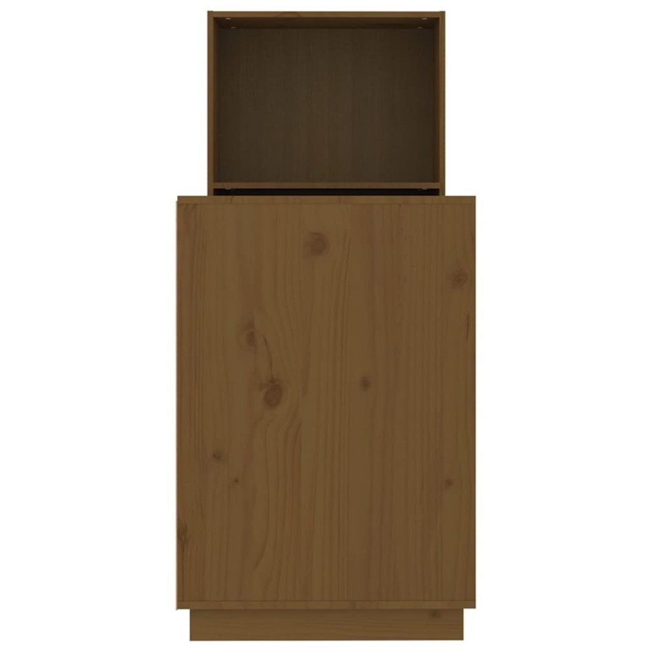 Escritorio de madera maciza de pino marrón miel 110x53x117