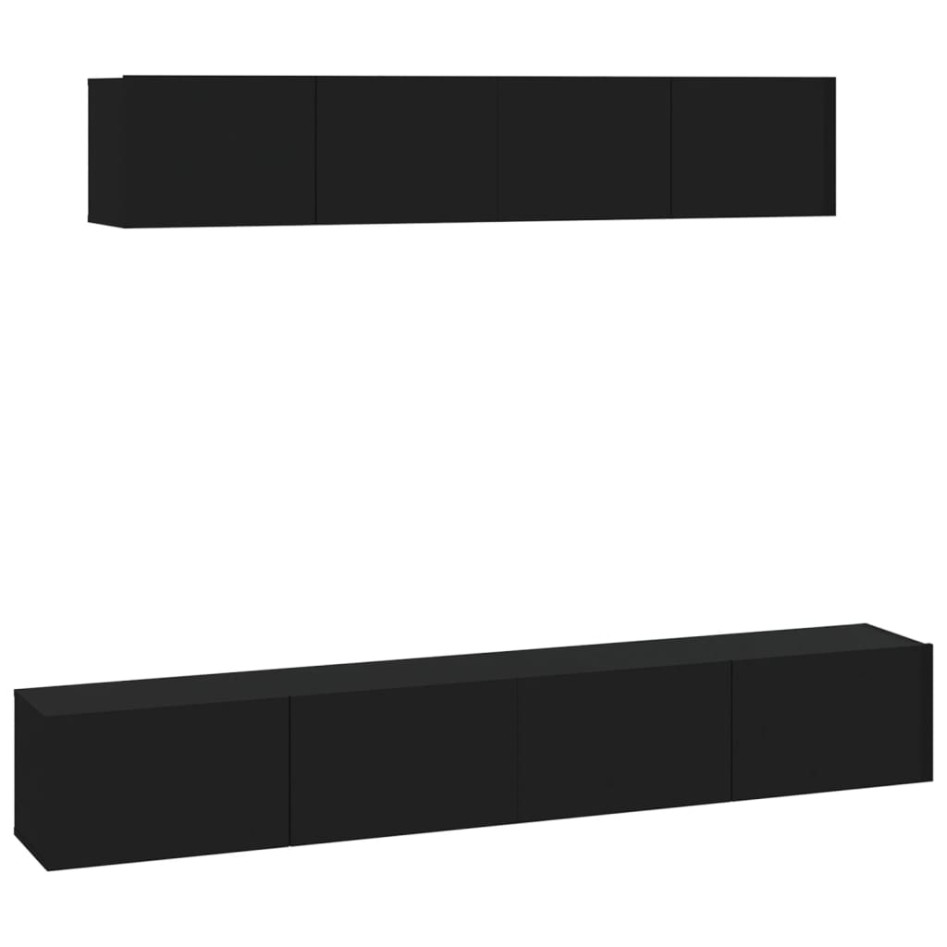 Set de muebles para TV 4 piezas madera contrachapada