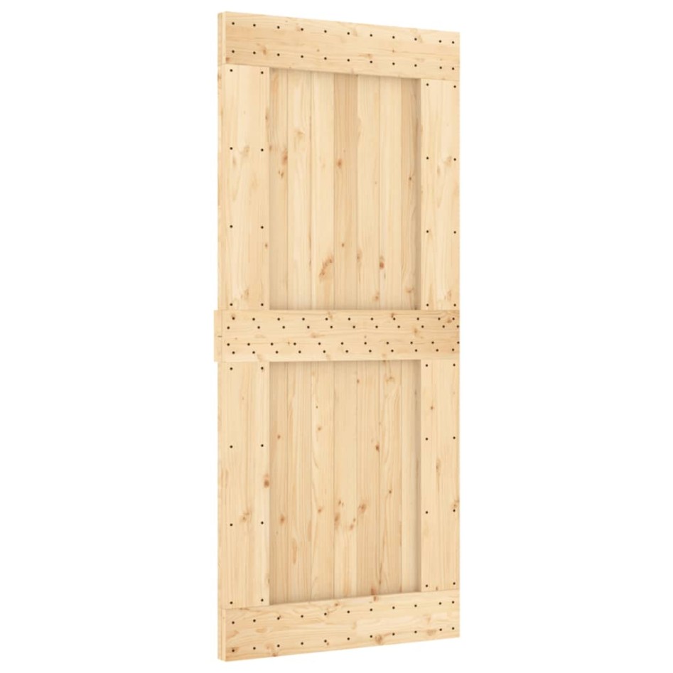 Puerta corredera con herrajes madera maciza de pino 90x210