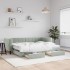 Sofá cama nido con cajones terciopelo gris claro 80x200