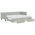 Sofá cama nido con cajones terciopelo gris claro 80x200