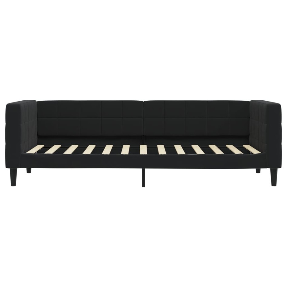 Sofá cama con colchón terciopelo negro 80x200