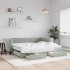 Sofá cama nido con cajones terciopelo gris claro 90x200