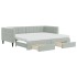 Sofá cama nido con cajones terciopelo gris claro 90x200