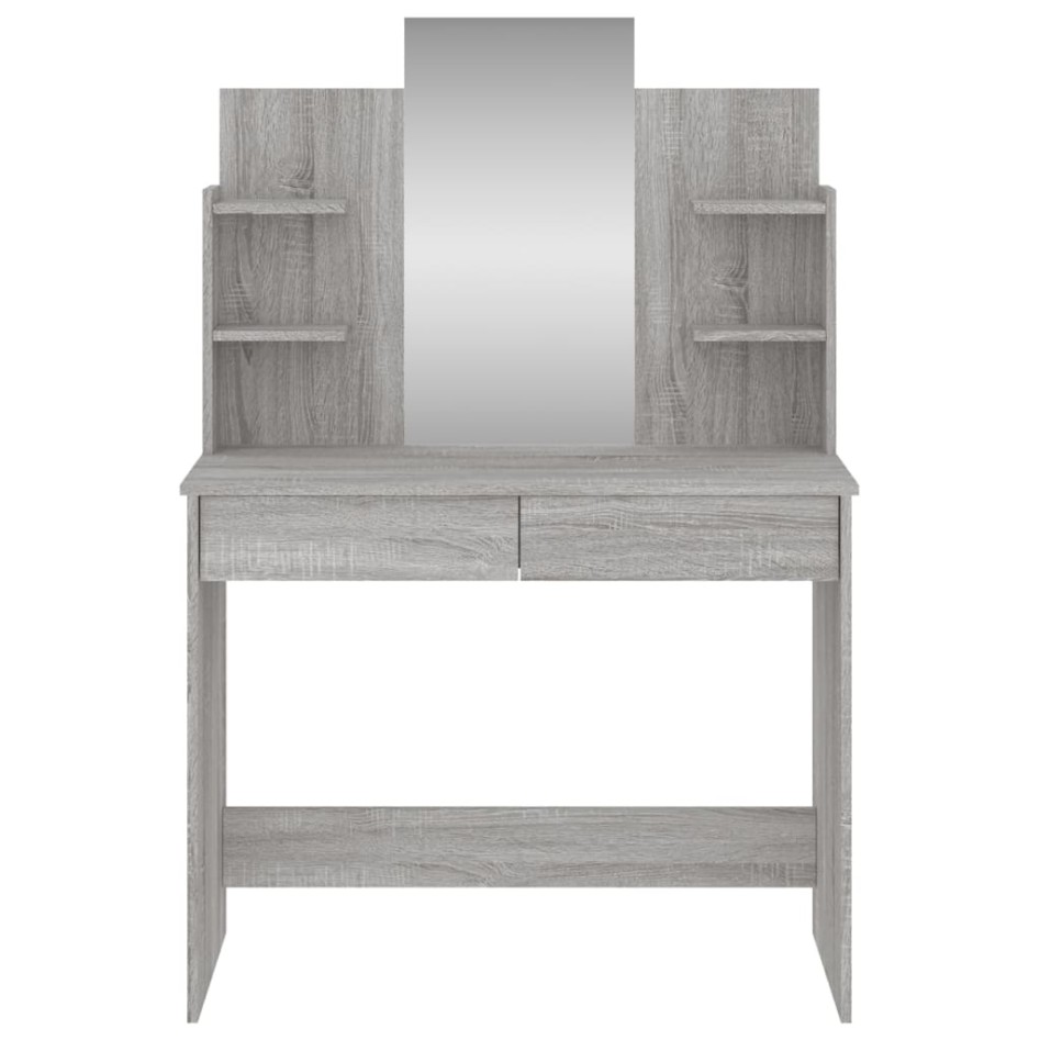 Tocador con espejo color gris Sonoma 96x39x142