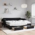 Sofá cama nido con cajones terciopelo negro 90x200