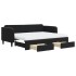 Sofá cama nido con cajones terciopelo negro 90x200