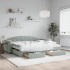 Sofá cama nido con cajones terciopelo gris claro 90x190