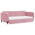 Sofá cama nido con cajones terciopelo rosa 100x200